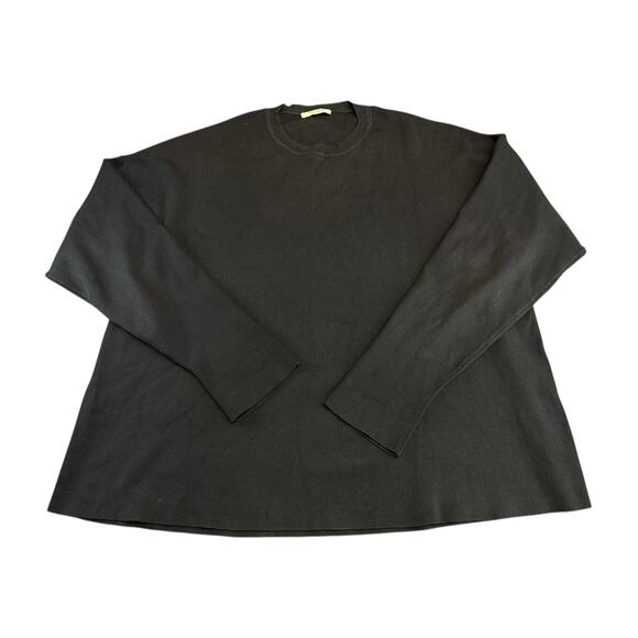 M.M. Lafleur Black Ribbed Knit Long Sleeve Top Viscose Blend Size XL - Picture 3 of 13